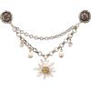 Alpenflüstern Dirndl-Pin-Charivari Edelweiss Gretakurz - Gioiello da donna di alta qualità con perle e stella alpina, collana Dirndl per il costume tradizionale, argento antico DCH047, onesize, 67%