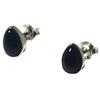 Art Gecko Orecchini a perno in argento Sterling 925 a forma di pera onice nero, 5 x 7 mm, Pietra, Onice