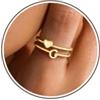 Turandoss Anello oro da donna e ragazza, anello con lettere dalla A alla Z | Anelli placcati in oro 14 carati a forma di cuore con lettere, anelli regolabili, regali personalizzati per ragazze, donne
