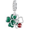 Yapamu Charm Ciondolo Quadrifoglio per Bracciale Pandora - Ciondoli Coccinella in Argento Sterling 925 Regalo di Gioielli per Donne Ragazze