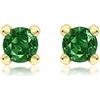 Carissima Gold da donna, oro giallo da 9 kt, 4 mm con zirconi, orecchino a bottone con pietra portafortuna