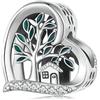 Yapamu Charm albero genealogico per bracciale Pandora -Ciondolo Argento Sterling 925 Perla a cuore-Regalo gioiello per donne e ragazze