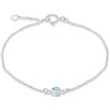 Tuscany Silver Bracciale da Donna in Argento Sterling Regolabile con CZ Acqua Marzo Birthstone - 16cm/6,25- 18cm/7