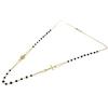 Sinfonie Collana Rosario Girocollo in Argento 925 con Pietre o grani a scelta, Croce e Medaglietta Madonna 47 cm - Made in Italy (Oro/Nero)