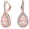 Bling Jewelry 5CT Pave Halo Cubic Zirconia AAA CZ Pera Forma goccia goccia Huggie Orecchini per donna Argento Placcato Ottone Più Colori