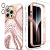 SHEDEER Custodia per iPhone 16 Pro con protezione per fotocamera + pellicola protettiva + paraurti, custodia per iPhone 16 Pro lucida lucida elegante, TPU antiurto a 360 gradi custodia protettiva per