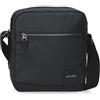 Pepe Jeans Ludlow Borsa a tracolla porta tablet, nera, 23 x 27 x 7 cm | Ampio scomparto, spallacci regolabili, ideale per l'uso quotidiano, tela e interno in pelle, By Joumma Bags