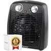 Bestron Termoventilatore con 2 livelli di potenza, incl. protezione antiribaltamento e protezione da surriscaldamento, per ambienti fino a 20m², 2000 Watt, colore: Nero
