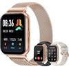 Cloudpoem Smart Watch per donne e uomini (rispondere/effettuare chiamate, 3 bande), orologio fitness tracker da 4,7 cm per iPhone/telefoni Android, con cardiofrequenzimetro, monitoraggio del sonno/passi, 100+
