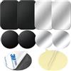 Wukong Set di 8 piastre metalliche autoadesive, 4 piastre rettangolari in metallo da 65 x 45 mm + 4 piastre rotonde in metallo da 40 mm, per supporto magnetico per auto, accessori per smartphone