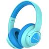 VibeTune Cuffie Bluetooth per bambini, 60 ore di riproduzione, volume limitato 85/94 dB, Bluetooth 5.4, ricarica rapida di tipo C, cuffie wireless pieghevoli per bambini, cuffie per bambini con