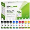 Kineco 10x inchiostro compatibile con Epson EcoTank ET-2500 ET-2550 ET-2600 ET-2650 ET-4500 ET-14000 L100 L110 L1300 L200 L210 L350 L355 L365 L455 L550 L555 L565-70 ml ciascuno