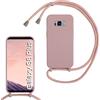SLWYF Custodia per Samsung Galaxy S8 Plus Cover con Cordino, Silicone Antiurto TPU Morbido Corda Collana Necklace Regolabile Stylish con Catena Ultra Sottile Cover Case, Rosa sabbia