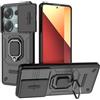 SEAHAI Cover per Xiaomi Redmi Note 14S 4G/Redmi Note 13 Pro 4G/POCO M6 Pro, [Militare Antiurto] Cornice Paraurti in Sottile PC Rigido Custodia, con Protezione Fotocamera e Supporto Kickstand, Nero