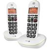 Doro PhoneEasy 100w duo Telefono DECT Bianco Identificatore di chiamata