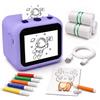HiMont Stampante per Adesivi con IA Vocale per Bambini, Mini Stampante Termica Portatile Senza Inchiostro con 3 Rotoli di Carta e 5 Pennarelli, Regalo per Bambini e Bambine 3-12 Anni (Viola)