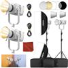 Godox 2-Pack Litemons LE600Bi LE600 Bi Luce Continua a LED Video Light Kit 620w 2800K~6500K CCT TLCI/CRI≈98 Controllo Bluetooth 11 Effetti FX con Attacco Bowens Videolight per Vlogging,YouTube(bianco)