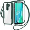 FERLAN Cover per Oppo A9 2020/Oppo A5 2020 con Cordino, 360 Gradi Antiurto Custodia con Protezione Schermo Integrata Trasparente Rugged TPU Bumper Doppia Protettiva Cover per Oppo A9 2020/Oppo A5 2020 -Verde