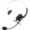 Luqeeg Cuffia Telefonica con Microfono con Cancellazione del Rumore, Cuffia per Computer Cablata Comfort da 3,5 Mm per PC Portatile, per Lavoro Skype Webinar Call Center Casa Aula Ufficio