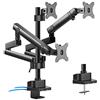 Maclean Supporto Monitor Maclean MC-811 Con Molla A Gas Supporto Da Tavolo Supporto Monitor Da Tavolo VESA 75x75 100x100 17-27 Per 3 Monitor + 2X USB 3.0