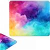 ELLENNE Tappetino Mousepad Vetro Temperato 300×260mm Colori Astratti C8 | Tappetino Mousepad Vetro Temperato, Durezza 9H Anti-Graffi, Alta Precisione 300×260mm XL - Colori Astratti