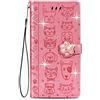 BLOTECH Cover per Nokia G11/G21 Brillantini Glitters Giallo Sparkle Case Caso Guscio Shell Wallet Premium PU Glitter 3D Strass Magnetico Cover Custodia Morbido Case Libro Leather Cover per Nokia G11/G21