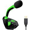 KLIM™ Voice Microfono Desktop USB con Stand per Computer Laptop PC - Microfono Gaming Videogiochi PS4 - Verde [ Nuova Versione ]