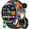 LIGE Smartwatch Uomo con GPS Integrato, Batteria da 1400 mAh, Altimetro/Barometro/Bussola, Smart Watch 1,7 con Torcia LED, Chiamate Bluetooth, 118 Modalità Sportive, Android iOS