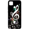 Mixroom - Cover Custodia Back case In TPU Silicone Morbido Per OPPO A15 Fantasia Chiave di violino N786