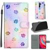 KENHONER Custodia per Xiaomi Redmi Note 8 Pro, impronta | Portafoglio Pelle PU, Magnetica, Resistente Agli Urti, Scomparto Carte Credito, Pieghevole, Flip Libro, Motivo