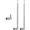 CHUNCHEN 2 Pezzi TV Maschio Antenna Telescopica 7 Sezioni Antenna TV Telescopica 70.5CM/27.76IN per DVB-T DVB-T2 AM FM Radio Stereo Ricezione