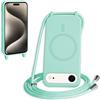 FMPCUON FNPCUON Cover Magnetica Silicone per iPhone 17 Air con Cordino,Compatibile con MagSafe,Custodia con Laccio Collana Tracolla Collo Sottile TPU Antiurto Protettiva Case con Corda.Menta verde