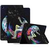 Generico DayQiQiPu Cover per Samsung Galaxy Tab A11+ Plus SM-X230/X235/X236B (11 Pollici) Ultrasottile Caso Serie Motivo Astronauta in pelle PU con Supporto Flip Custodia Protettiva con Auto Sveglia/Sonno, 02