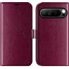 OCASE Portafoglio Cover per Google Pixel 10 Pro XL (6,8 Pollici) Borgogna | Custodia a Ribalta, Portafoglio in Pelle PU, Blocco RFID, 4 Slot per Carte, Supporto Integrato, Protezione Antishock