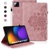 Auslbin Custodia per Xiaomi Pad 7/7 Pro 11.2, Cover Protettive Retrò Xiaomi Pad 7/7 Pro in Tinta Unita in Rilievo, Design con Fibbia Magnetica, Funzione Supporto, Rosa