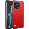 HONLEN Custodia per Realme C53 / Realme C51 / Realme Note 50 (6.74 Inches) Cover per Telefono Aziendale con Retro in Pelle, Rosso