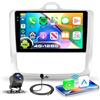 VECHTEL 4G+128G Autoradio Android 15 per Ford Focus Mk2 II 2 2004-2011, 9'' Incell HD Schermo Tactile co Carplay Android Auto senza Fili, Stereo Auto co GPS WiFi USB Bluetooth FM RDS Radio Retrocamera