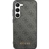 GUESS GUHCS24LG4GFGR Custodia per S24 Ultra S928 Custodia Rigida Nera 4G Logo in Metallo Dorato