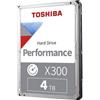 Toshiba Disco rigido interno TOSHIBA X300, capacità 4TB, cache da 512MB