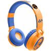 Syfax Cuffie pieghevoli per bambini, modello Naruto, con connessione wireless e cablata, Bluetooth 5.3, microfono, slot per scheda SD, volume limitato a 85 dB, colore blu