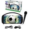 Lexibook Altoparlante Bluetooth 5.0 a forma di pallone da calcio Lexibook, con microfono wireless, porta USB, slot per scheda SD, funzione TWS, batteria ricaricabile da 1200mAh, colore blu