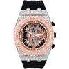 ICE STAR Orologio da uomo con cinturino in silicone con cassa ottagonale ghiacciata da 43 mm