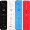 Yosikr Telecomando per Wii/Wii U, confezione da 4 | Controller wireless con custodia in silicone e cinturino da polso, nero, bianco, blu, rosso