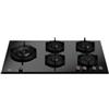 Bertazzoni Serie Professional P905LPROGNE Piano Cottura da Incasso 90 cm 5 Fuochi Gas con dual Wok laterale vetro nero con griglie singole in ghisa