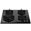Bertazzoni Serie Professional P604LPROGNE Piano Cottura da Incasso 60 cm 4 Fuochi Gas con Wok laterale vetro nero con griglie singole in ghisa