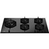 Bertazzoni Serie Modern P905LMODGNE Piano Cottura da Incasso 90 cm 5 Fuochi Gas con dual Wok laterale vetro nero con griglie singole in ghisa
