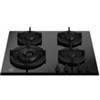 Bertazzoni Serie Modern P604LMODGNE Piano Cottura da Incasso 60 cm 4 Fuochi Gas con Wok laterale vetro nero con griglie singole in ghisa