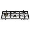 Bertazzoni Serie Professional P905LPROX Piano Cottura da Incasso 90 cm 5 Fuochi Gas con dual Wok laterale Acciaio Inox con griglie in ghisa