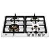 Bertazzoni Serie Professional P604LPROX Piano Cottura da Incasso 60 cm 4 Fuochi Gas con Wok laterale Acciaio Inox con griglie in ghisa