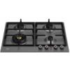 Bertazzoni Serie Professional P604LPRONE Piano Cottura da Incasso 60 cm 4 Fuochi Gas con Wok laterale Nero opaco con griglie in ghisa